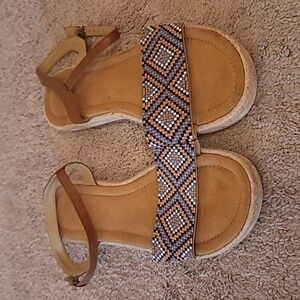 Aztec beaded sandals 👡
